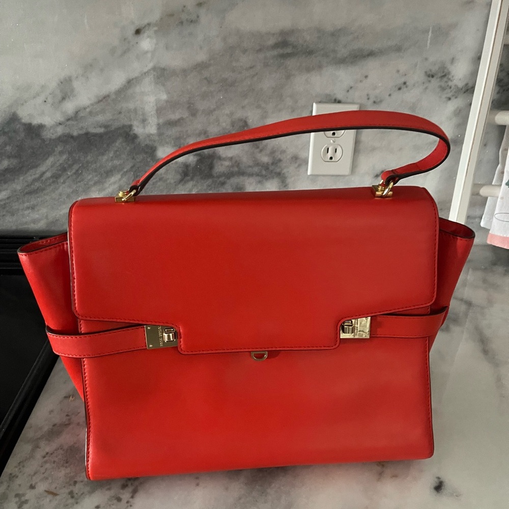 Elegant Red Leather Handbag